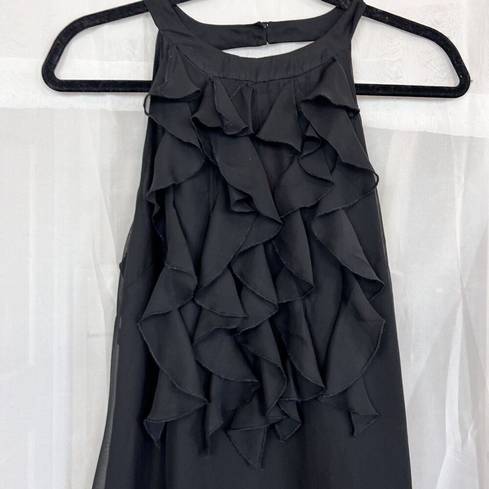 vintage y2k Ice black ruffle mini dress sz 10 lbd party formal workwear cocktail